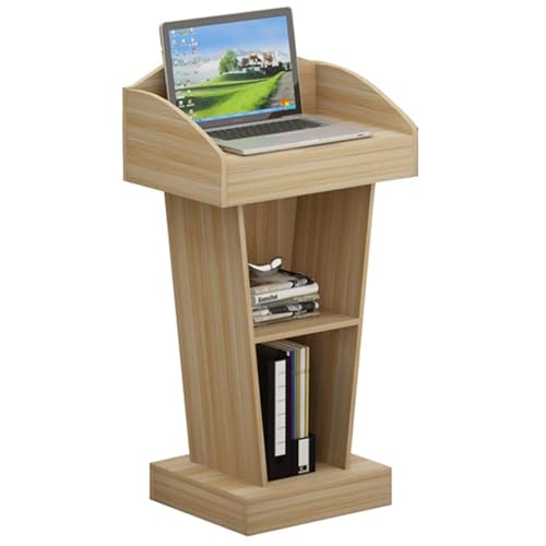 DUANHOZ Lectern Podium Stand, Multi Function Pulpit foLectern Podium Stand, Podium Stand Lecterns Floor Standing Podiums Modern With Open Storage Teacher Podiums Wood Pulpits For
