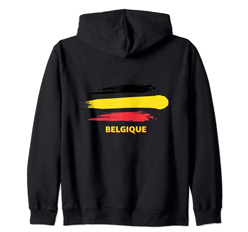 Flag Belgium Zip Hoodie, Black, S