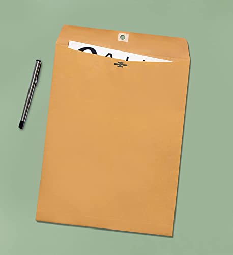 10 X 15 - Clasp Envelopes, Heavy-Duty Brown, Clasp Closure & Gummed Seal, 28Lb Heavyweight, Envelopes For Home, Office, Business, And School, 10" X 15" - 10 Envelopes Per Pack #TOP3