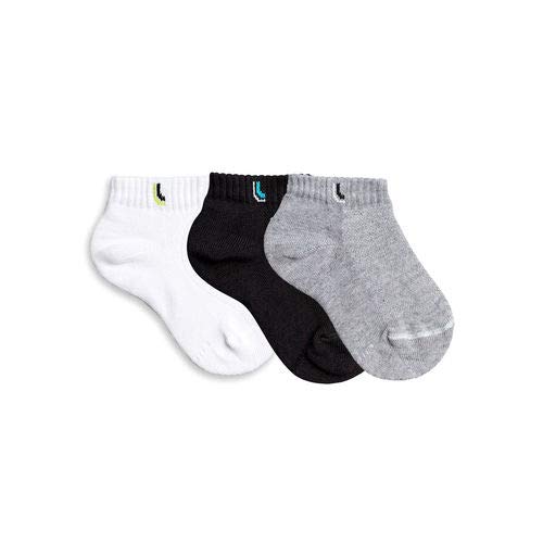 Kit 12 Meias Infantil Lupo Cano Curto Kids Unissex 2725 COR:PRETO BRANCO CINZA;TAMANHO:M