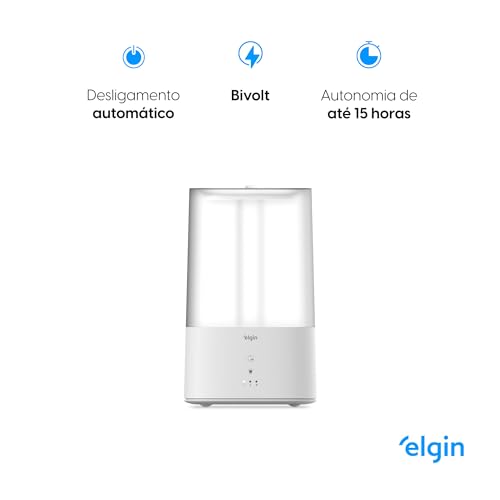 Umidificador de Ar Digital Touch Elgin Capacidade de 4 litros e Iluminação em 3 Cores - Bivolt