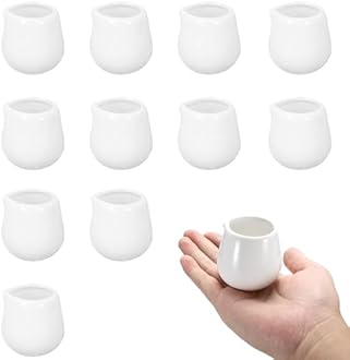 12 Pcs Small White Ceramic Milk Jugs, 50 ml Mini Sauce Jugs, Without Handle, for Coffee, Creamer