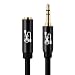 Aux Extension Cord 25Feet Black,SHD 3.5mm 1/8 Aux Stereo Audio Cable Male to Female Type Gold Plated Metal Shell with High Purity OFC Conductor