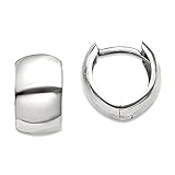 Pendientes de aro de oro blanco de 14 quilates, 10 mm, oro blanco, sin piedras preciosas