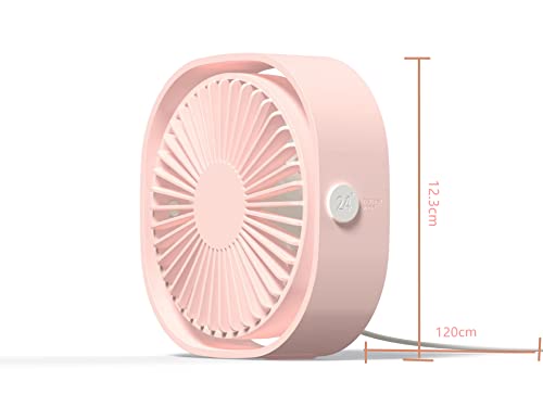 Personal Desk Fan Quiet USB Fan Small Cube Design, Mini Portable Table Fans for Sleeping Bedroom Nightstand, 3 Speeds Adjustable, Rotatable, Anti-slip, Fast Cooling for Home Office Work Travel (Pink)