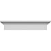 Ekena Millwork CRH06X53ST-1 53" Bottom Width x 57 3/4" Top Width x 6 1/4"H x 1 3/4"P Standard Crosshead