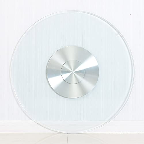 Lerpan Lazy Susan Plattenspieler, Drehbarer Drehteller Servierplatte Runde Tischplatte Serviertablett Für Geburtstagsfeiern Familienessen, Dicke 12 mm/Transparent / 90cm/35.4in Cover