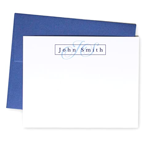Mens Personalized Notecards with Envelopes, Mens Business Stationary Set, Choose Colors and Quantity, Masculine Professional Stationery Set, Men FLAT Notecard, Initial Stationary for Guys