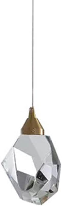 Suspension en cristal moderne et laiton doré brossé pour îlot de cuisine réglable