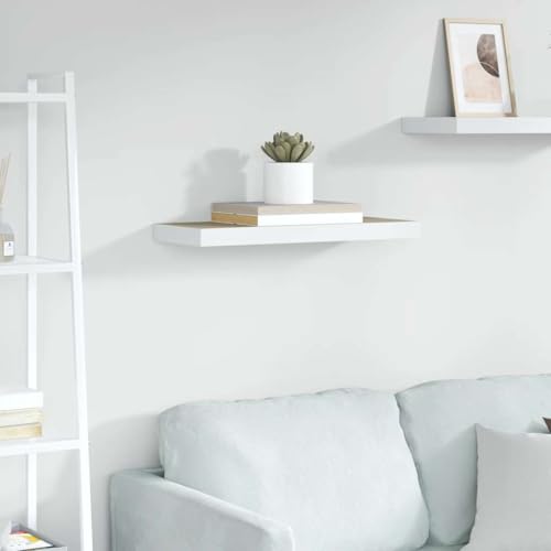 Étagère murale stable pour livres et déco chêne MDF - 2