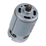 BEAZOOM 16,8 V RS550 Gleichstrommotor für Akku-Bohrmaschinen-Reparatur, 12 Zähne Hochgeschwindigkeits-Getriebe, geräuscharmes Metallgehäuse, Ersatzkomponente, Silber