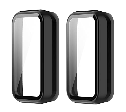 SHEAWA Amazfit Band 7pP[X Jo[ 2Zbg PC+KXtB 9Hdx ̌^یP[X یJo[ ϏՌ Sʕی ANZT[ (ubN)