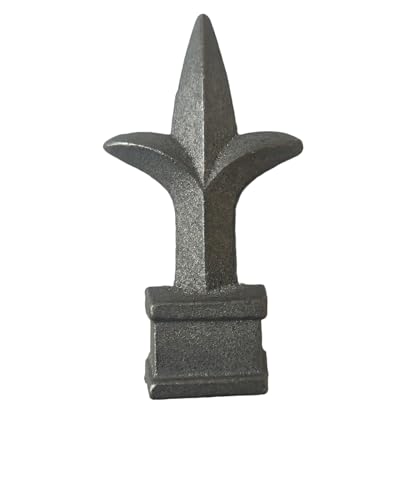 Image of Cast Iron Fence Finials, Multiple Decorative Styles & Sizes, 1 /2 inch to 1 inch Inch Square and Round Spears, Fleur de Lis Design (3 /4 inch Trident SQ, 10)