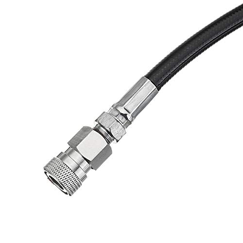 Gurlleu Universal Dn2 Microbore Hose 4500 Psi Pcp Paintball Fill Whip With Foster Quick-Detach Hose Assembly (24 Inch Hose With Male To Female Qd Disconnect) #TOP2