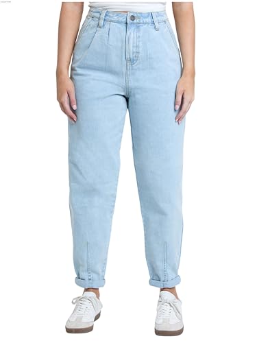 YMI Women's Pleated Mom Jeans