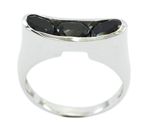 Bague argent 925 onyx noir homme femme anneau pierre naturelle RIYO