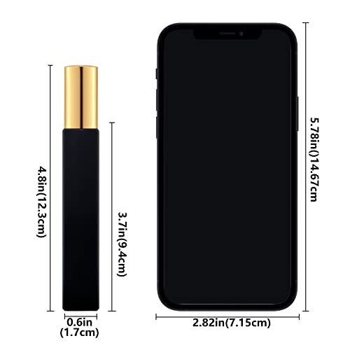 Lil Ray 10ml Glass Spray Bottle Refillable Perfume Atomizer for Men & Women. Portable Fragrance Bottle for Travel,Party. Squared Shape, Coated Surface, UV Protection (6PCS,Black&Gold) - Image 7