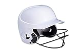 Mizuno MVP Series Solid Youth Batting Helmet with Fastpitch Softball Mask, Youth OSFM, White