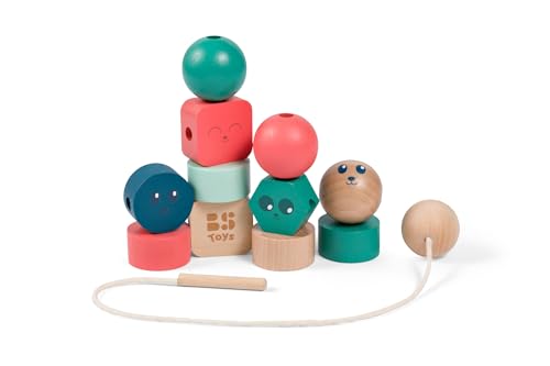 Grandes perles en bois de motricité fine pour stimuler la coordination œil-main Perles Junior