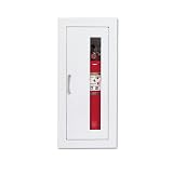 Larsen's 24096R-Vertical Duo 2-1/2 in. Trim Architectural Semi Recessed Fire Extinguisher Cabinet, White
