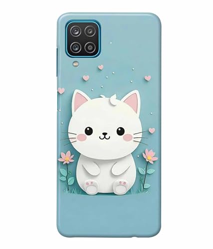 Image of Printed Hard Back Case Cover & Compatible for Samsung Galaxy M32 4G | Cat Vector Painting (Multicolor) - D1192