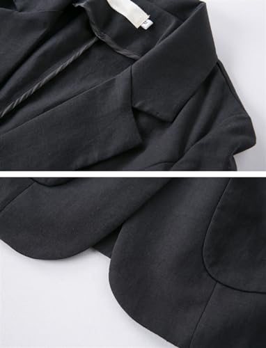 GIBZ Linen Blazer for Women Casual and Dressy Jacket Suit 3/4 Sleeve Open Front for Business Office4
