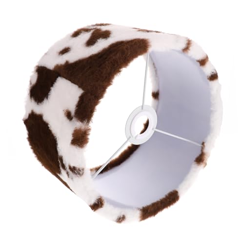 CTIRCHIU 動物柄長毛ポリエステル製テーブルライトシェード 対応 耐久性アイアンフレーム 多用途室内照明カバー ドラム型ランプカバー