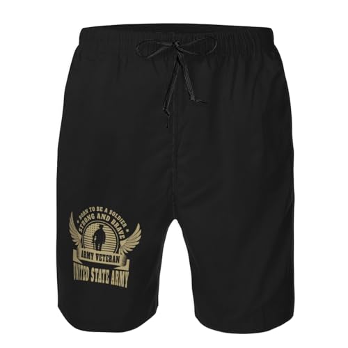 Born to Be A Soldier Army Veteran Mens Swim Trunks Quick Dry Swim Board Shorts Casual Beach Shorts4