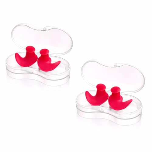 Image of Reusable Waterproof Silicone Swim Ear Plugs for Adults & Kids | Soft Anti-Slip Ear Protection for Swimming, Bathing, Shower, Surfing & Diving | Comfortable Noise Reducing Design with Carry Case