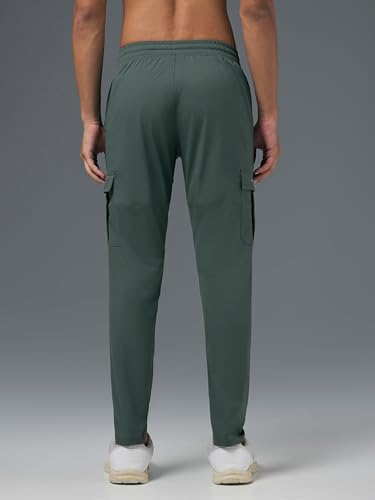 Image of TECHNOSPORT Men's Regular Fit Mid Rise Polyester Solid Cargos for Activewear, Regular Use and Quick Dry