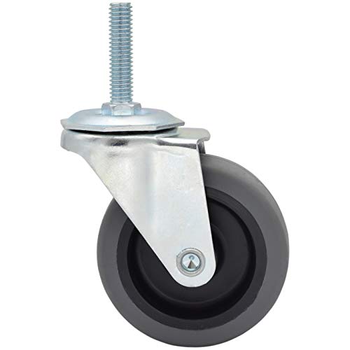 Mysit Casters Wheels, 3-Inch Threaded Stem Tpr Caster 3/8"-16 X 1-1/2", Heavy Duty Thermoplastic Rubber Wheel 450Lbs Load Capacity, Set Of 4 #TOP3