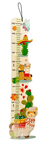 Hess Holzspielzeug 10128460 Toise en bois lama pliable pour hauteur de 79 à 151 cm Multicolore 600 g