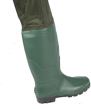 bluaqua Waadbroek voor Heren en Dames, Verdikking, Visbroek met Laarzen, Waadbroek, Borstzakken, Verstelbare Bandjes, Nylon Waadbroek, Visbroek, 45W