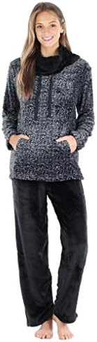 Women's Fleece Pullover with Pocket 2-Piece Loungewear PJs