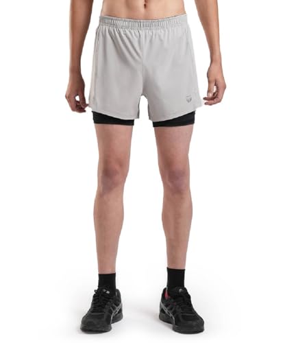 TEGO Men’s Pacer 5” Lined Shorts Gray Light Grey - Image 3