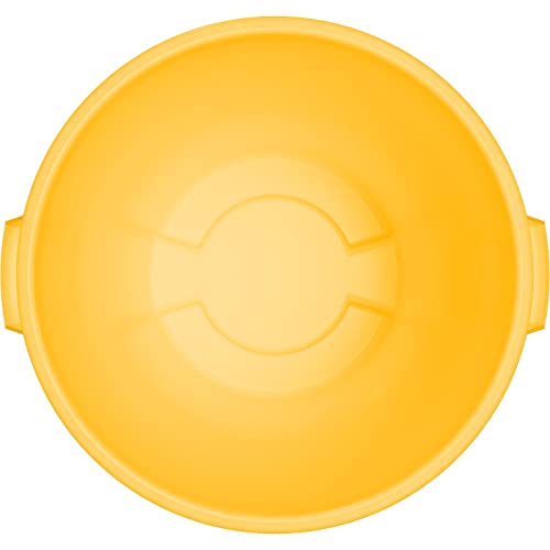Image of SPARTA Bronco Round Waste Bin, Trash Can with Handles for Garbage or Recycling, 32 Gallon Capacity, Yellow