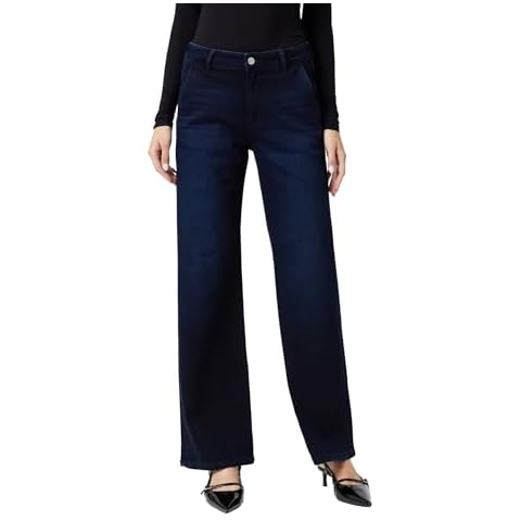 Mavi Women's Miracle High Rise Wide Leg Jeans, Midnight Feather Blue, 26x32 Cover