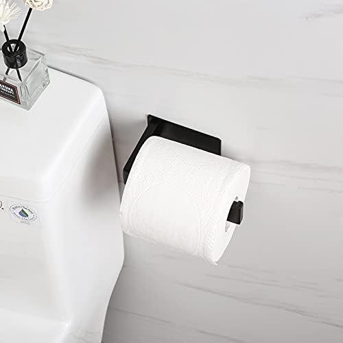 KES Toilet Roll Holder Self Adhesive Bathroom Paper Tissue Dispenser Stick on Wall Mounted Stainless Steel Matte Black, A23571DM-BK