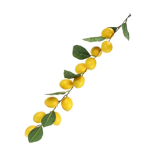 Vaguelly 1 Pieza Simulación Ratán Limón Decoración De Limón Falso Ramas De Artificiales Planta Falsa Cal Decoración Colgante De Pared Decoración del Hogar Fiesta Yellow El Plastico