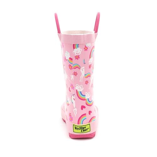 Image of Western Chief Kids Ladybug Rain Boot(Toddler /Little Kid /Big Kid) | Built for outdoor play, pull-on loops for self-dressing, comfort EVA insole, rubber traction outsole, toddler to big kid size