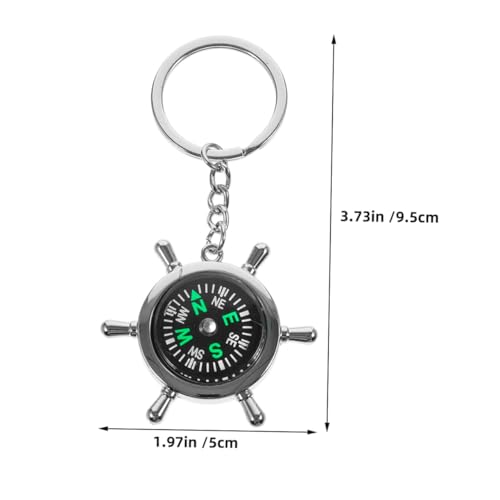 Brújula mini metálica portátil con llavero Baluue miniatura 2