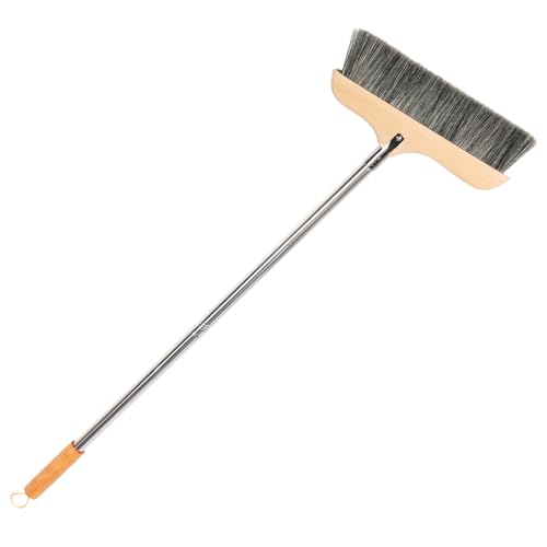 GOOHOCHY Heavy Duty Bristle Broom for Indoor Sweeping Hardwood Floor Cleaning Brush Wood Handle Static Free