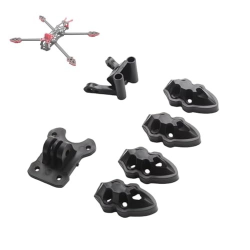 Drone Frame Kit Compatible with MARK4 5–9 Inch FPV Racing Drone – 3D Printed Motor and Antenna Base Spare Parts, Durable Lightweight Design for RC FPV Drone Builds (BLACK)