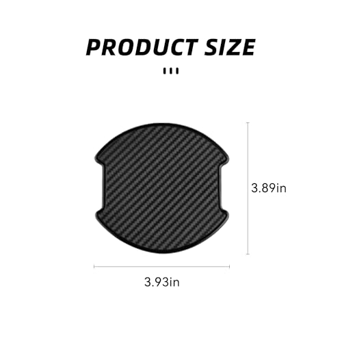 4PCS Car Door Handle Cup Scratch Protectors, TPU Carbon Fiber Door Bowl 3D Sticker, Handle Paint Cover Guard Pad, Universal Door Handle Protective Film for Most Cars (Large-Black) - Image 3