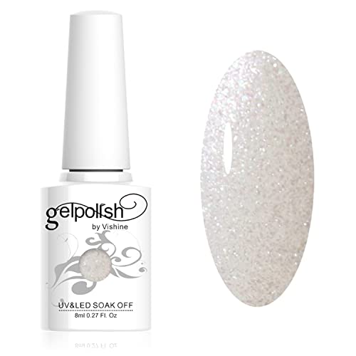 Vishine Vernis à ongles 8ml Semi-permanent Gel Polish UV LED Soak Off Manucure Blanc nacré #1367