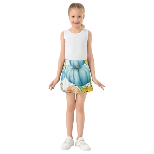 Joisal Tennis Skirts Kids Watercolor Pumpkinb Sunflowers Girls' Shorts Athletic Skorts Cute Comfy Little Girl 4t3