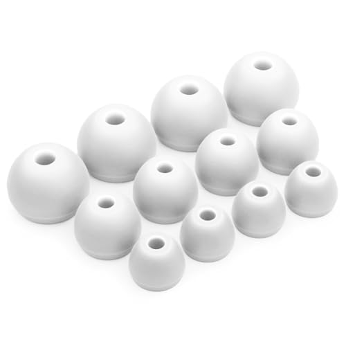 Okuli Set of 12 Silicone EarBuds Ear Tips For BEATs Flex, Tour 2.0 Earphones in White