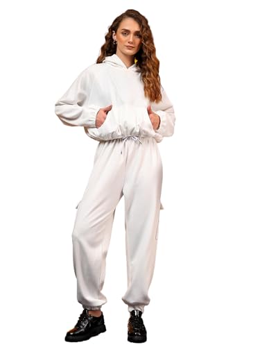 Image of KOTTY Women's Winter Set Wool Nightsuit for Women Soft & Cozy Full Sleeve Pants Set(White,M) KTTWINTERSET146M