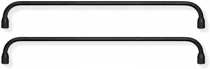 Brushed Gold Aluminum Alloy Shelf Guard Rail, Cabinet Storage Safety Bar, Decorative Shelf Railing for Kitchen Bathroom Closet Organizer, Wall Mounted Easy Installation（Pack of Two）(Black,20in)
