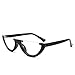 Produktbild Blau lichtundurchlässige Brille, Katzenaugen-Rahmen-Blau-Licht-Gläser, Halb Feld-Gläser for Retro Halb Rahmen Cut-Rand Personalisierte Gläser Blu-ray Eye Protection (Size : Black)